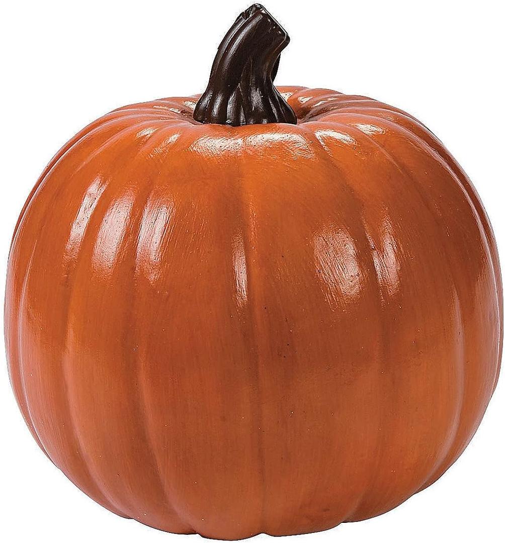 Fun Express Large Foam Pumpkin Decor 9" x 8.25" - Paintable Craft Pumpkins for Halloween, Thanksgiving & Fall Decorating | Indoor Outdoor Artificial Pumpkins for Porch & Mantel