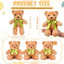Hungdao 24 Pcs Bear Bulk Plush Stuffed Animals 10 Inch Cute Soft Stuffed Bear with Green Bow for Valentine's Day Wedding Baby Shower Birthday Party Gift Christmas(Light Brown)