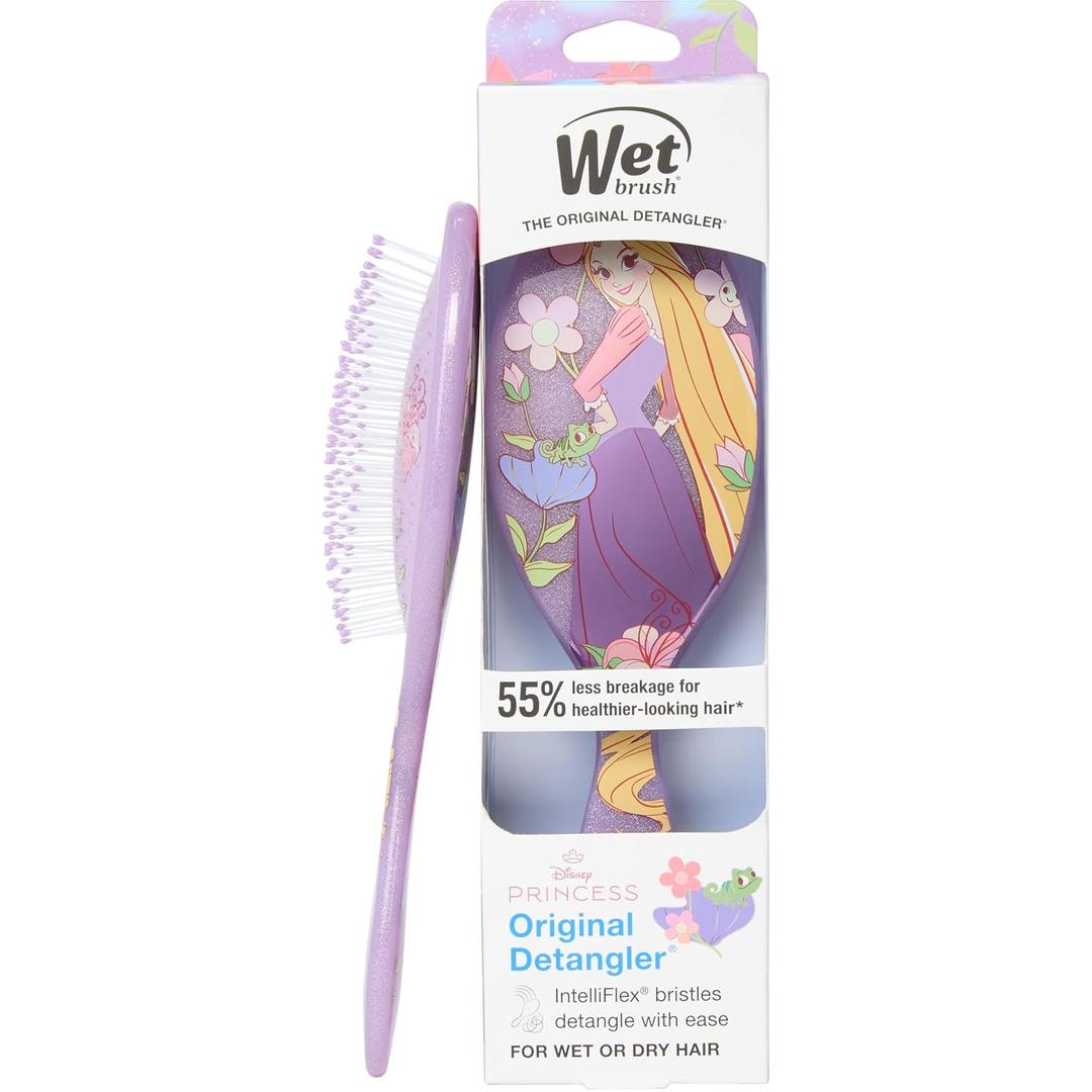 Wet Brush Disney Princess Rapunzel Original Detangler Hair Brush, Pain-Free Knot Removal, Flexible Bristles Detangle Wet or Dry Strands, Works on All Hair Types, Ergonomic Handle, Reduces Breakage