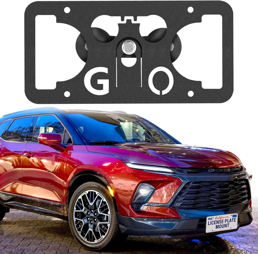 No Drill Front License Plate Bracket Mount Kit Compatible with Chevy Blazer 2019-2025, Front Bumper License Plate Mounting Kit