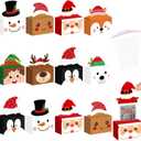 Kritkin 12 Pcs Christmas Money Box for Cash Gift Pull Santa Dispenser Pop up Christmas Money Holder Gift Big 300 Transparent Bag Cash Box Elk Cake Kit for Pull Adults Party(Fashion)