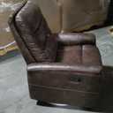 Lakeview Swivel Glider Recliner 30.7L x 37.8D x 41.7H Brown Faux Leather