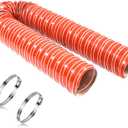 NOWBALL 2in Automotive Air Duct Hose, Length 1 Meter-3.3ft, 2" Silicone Flexible Cooling Ducting, 50mm High Heat Brake Exhaust Hose for Car, Garage, Dryer Air System (Red)
