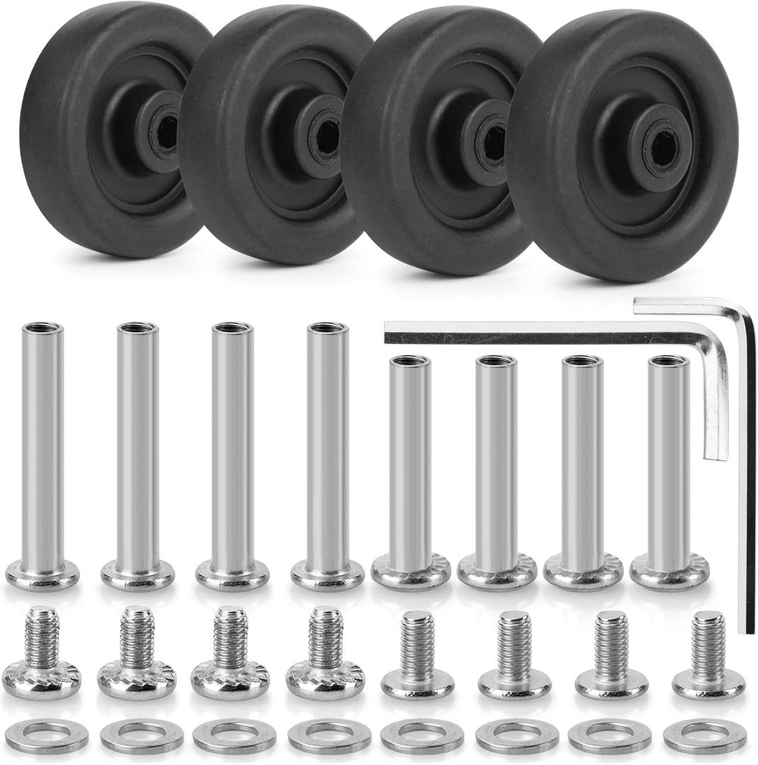Zoofen 4 Pcs Luggage Wheels Replacement 50x15mm Rubber Suitcase Replacement Wheels Wear-Resistant Repair Casters for Luggage(ZPF01)