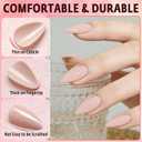 Nude Press on Nails Almond with Nail Tabs,120pcs Medium Almond Press on Nails,12 Sizes Glossy Nude Medium Fake Nails,Full Cover Acrylic Nails Press ons for Women