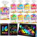 Scratch Paper Art Party Favors for Kids: 16 Pack Rainbow Scratch Notebook, Goodie Bags Stuffers Coloring Books Party Favors for Kids 3-12, Bulk Classroom Birthday Gifts for Student