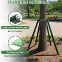 Adjustable Tree Stake Bracket, Heavy Duty 2-Piece Connectable Steel Poles (2 × 1m/3.3ft, Total 6.6ft), Easy Carry, Supports Leaning Trees in Strong Wind/Harsh Weather