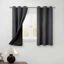 BGment Short 100% Blackout Curtains for Bedroom, Thermal Insulated Energy Efficiency Noise Reducing Grommet Curtains 54 Inch Length with Liner for Small Window 2 Panels Each 42 Inch Wide, Dark Grey