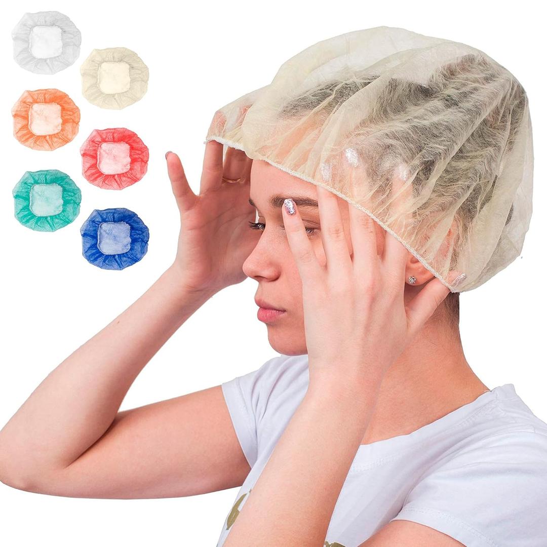 ABC PACK & SUPPLY Yellow Bouffant Caps 24 Inch. Pack of 1000 Non Woven Hair Caps with Elastic Band. Breathable Disposable Polypropylene Hats. Unisex Protective Hair Covers for Food Service