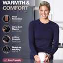 Thermajane Long Sleeve Thermal Shirts for Women Cold Weather, Womens Thermal Underwear Tops, Base Layer Women Thermal (Black, 2X-Large)