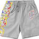 Unisex-Adult Painted Shorts (Large, Grey)