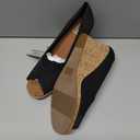 TOMS womens Classic Wedge (11 Narrow, Black Scattered Woven)