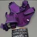 Reflective Service Dog in Training Vest Harness for Medium Large Dogs, Adjustable Heavy Duty Padded Purple Dog Harness, with Front Clip and Metal Buckles Do Not Pet for Training, Hiking (Medium (45-75 lbs))