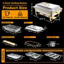 Amhier Chafing Dishes for Buffet, 4 Pack 9QT Chafing Dishes with 7 Multi-Size Food Pans, Stainless Steel Chafers and Buffet Warmers Sets for Partires and Weddings, Gold