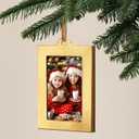 12pcs Christmas Vintage Metal Hanging Photo Frame Ornaments 2 x 3 Inch Reusable Small Vintage Photo Ornaments for Display Picture Xmas Frame Craft Kits for Family Christmas Tree Home Decor