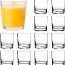QAPPDA Clear Drinking Glasses - 7oz Old Fashioned Cocktail Glass, Heavy Base Rocks Glass for Bourbon, Juice, Beverages & Shot Glasses - 12 Pack