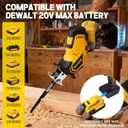 Reciprocating Saw Cordless, 2800 RPM, Compatible With Dewalt 20V Max Battery(NO Battery), Brushless Motor with 10 Saw Blades, LED Light, Tool Free Blade Change, Portable for Wood PVC Cutting