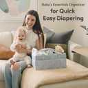 PUTSKA Baby Diaper Caddy Organizer - Nursery Storage Basket for Diaper Station, Baby Basket Shower Gift List and Registry Must-Have, Newborn Essentials, Nursery Decor for Boy or Girl - Grey, Large