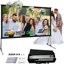Elite Screens Yard Master 2, 110-inch Outdoor Portable Fast Folding Projector Screen w/ Stand 16:9, 8K 4K Ultra HD 3D Movie Theater Cinema REAR Projection, OMS110HR3, US Based Company