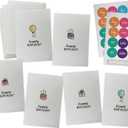 Minimalist Happy Birthday Note Cards Set - 24 Blank Greeting Cards with Envelopes & Colorful Seals