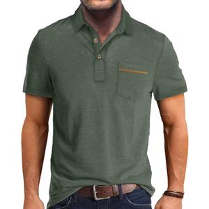 Men's Casual Polo Shirts Short Sleeve Summer Shirts Classic Collared Golf Shirt (Large, Pale Green)
