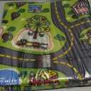 JOYIN Kids Play Rugs - 12 Pull-Back Vehicle Set - Durable Carpet Playmat Rug - City Pretending Play - Toddler Car Track Rug