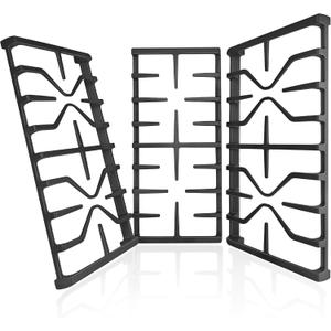 Stove Grates for GE Gas Stove Burner Grate Range Oven Rack WB31X27150 WB31X27151 Replacement Parts Cast Iron Flat Plate General Electric Cooktop 3 Pack