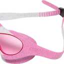 ARENA Unisex Kids Spider Swim Mask Boys and Girls Ages 2 to 5, Anti-Fog Non-Mirror Lens, Easy to Use Strap Wide View Snug Fit (Pink/Gray/Pink Recycled)