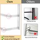 24Inch Brushed Nickel Over the Door Towel Rack, VOTZAAQ Stainless Steel Over Door Towel Holder, Door Towel Hanger with 3 Tier Towel Bars, Over Door Towel Storage for Bathroom