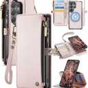 for Samsung Galaxy S26 Ultra Wallet Case Magnetic [Compatible with Magsafe] [RFID Blocking Card Holder] [Zipper] Detachable Drop-Proof Phone Cases for Galaxy S26 Ultra 6.9", Champagne Gold