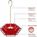 Hummingbird Feeder with Ant-Proof Moat Hummingbird Feeder, Easy to Clean and Refill Includes Hanging Hook, Features 30 Feeding Ports (Red 1PCS)