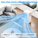 Antarctic Star 8000 BTU Portable Air Conditioner, 4-in-1 AC Unit with Cooling, Dehumidifier & Fan Modes, Sleep Mode, 24H Timer & Remote Control, Moving Wheels & Window Installation Kit