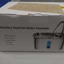 Cat Water Fountain Stainless Steel for Cats Indoor 2.5L 85oz by BPA-Free SUS304, 4pcs Effective 6-Layer Filter Cat Fountain for Drinking 20dB Ultra Quiet Metal Pet Water Fountain (Fountain+1 Filter)