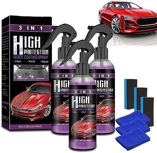 3 In 1 High Protection Quick Car Coating Spray, 5 Bottles Ottostuart Car Coating Agent, 3-In-1 High Protection Car Spray 3 In 1 Spray Quick Coating Spray Spray Coating Agent Nano Spray (3 Sets,100ML)