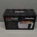Mueller UltraToast Full Stainless Steel Toaster 4 Slice, Long Extra-Wide Slots for Bagels and Waffles, 6 Browning Levels, LED Display, Cancel/Defrost/Reheat Functions & Removable Tray, Kitchen Gadgets