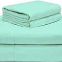 Celeste Home 190 GSM Queen, Turquoise Sheet Set- Warm & Cozy - 100% Cotton Flannel Pre-Shrunk - Extra Soft - Deep Pockets - Easy Fit - Elastic All Around - Comfy - Double Brushed