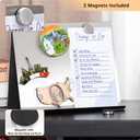 Magnetic Bulletin Board with Stand – Small Dry Erase Memo Board – Tabletop Metal Easel for Magnet Display – 10x8 Inches + 2 Magnets