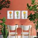 Visual Art Decor Dining Room Wall Art Orange Lemon Fruit Painting Dining Room Wall Decor, Framed Ready to Hang 12x16inchx3Pieces