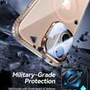 VOFATA [Upgraded Full Camera Protection] for iPhone 17 Case with Camera Cover Stand [Fit for MagSafe][10FT Mil-Grade Protection] Transparent Magnetic iPhone 17 Phone Case, Clear Gold