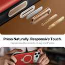 TORRAS Organic Leather for iPhone 17 Pro Case with Stand, Fit for Magsafe, 360 Spin Kickstand with Camera Control, Premium Leather Durable Stylish Q3 VegSkin for iPhone 17 Pro Phone Case, Crimson Red