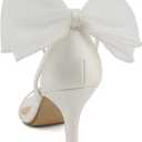 Delicious Everly ~ Women Ankle Strap Low Heel Bridal Dress Sandals (White)