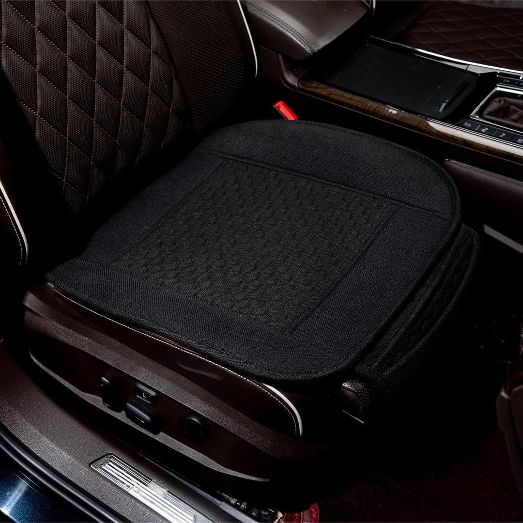 Linen Car Seat Covers,Cooling Bottom Seat Covers for Cars,Universal Car Seat Pad Cushion Breathable,Ventilated Only 2Pc Front Seat