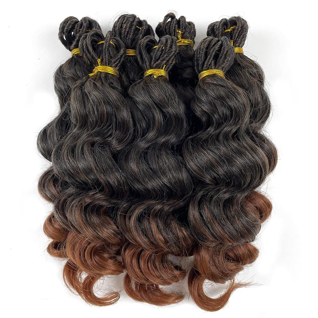9 Inch Ocean Wave Crochet Hair Short Deep Wave Crochet Hair 5 packs Pre Looped Ocean Wave Crochet braids for Black Women (T1B/30)