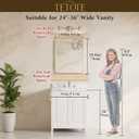 TETOTE Brushed Nickel Bathroom Mirror 24 x 30 Beveled Edge Tempered Glass, Rounded Corner Rectangle Bathroom Mirror for Over Sink for Modern Bathroom, Living Room, Bedroom, Entryway