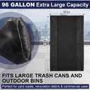 AmazingSpark 95-96 Gallon Extra Large Trash Bags, 15 Count Heavy Duty Garbage Can Liners, 61" x 68" Tear-resistant Trash Bags for Large Rollaway Bins, Outdoor Yard Waste, Black