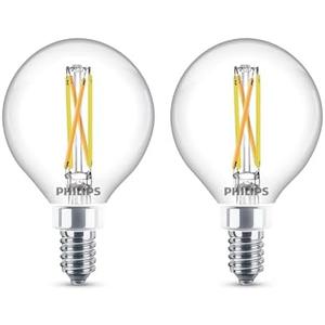 PHILIPS LED 60W G16.5 1-Pack Ultra Definition Soft White (2700K) 500 Lumen (5W = 60W) Dimmable Clear Flicker-Free Light Bulbs