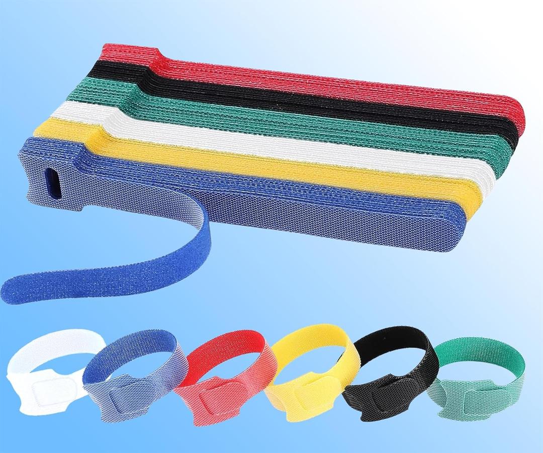 60 PCS 6 Inches Colorful Reusable Cable Ties, Wire Ties, Cord Organizer, Cable Organizer, Adjustable Cable Management