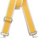 Wide Purse Strap Adjustable Replacement Crossbody Bag Strap Silver Hardware Shoulder Straps (Silver -Color Block-yellow-824)