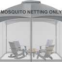 COWVIE Gazebo Replacement Netting Screen, 10' x 10' Universal Gazebo 4-Panel Mosquito Sidewalls with Double Zippers for Outdoor Patio (Only Netting)