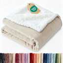 Sherpa Fleece Blanket Full Size - Reversible Blanket - Ivory, 84" x 90"
Super Soft Double Sided Blanket for Bed, Sofa, Couch, Camping & Travel, Thick, Warm & Plush, Luxurious Bedding for Winter